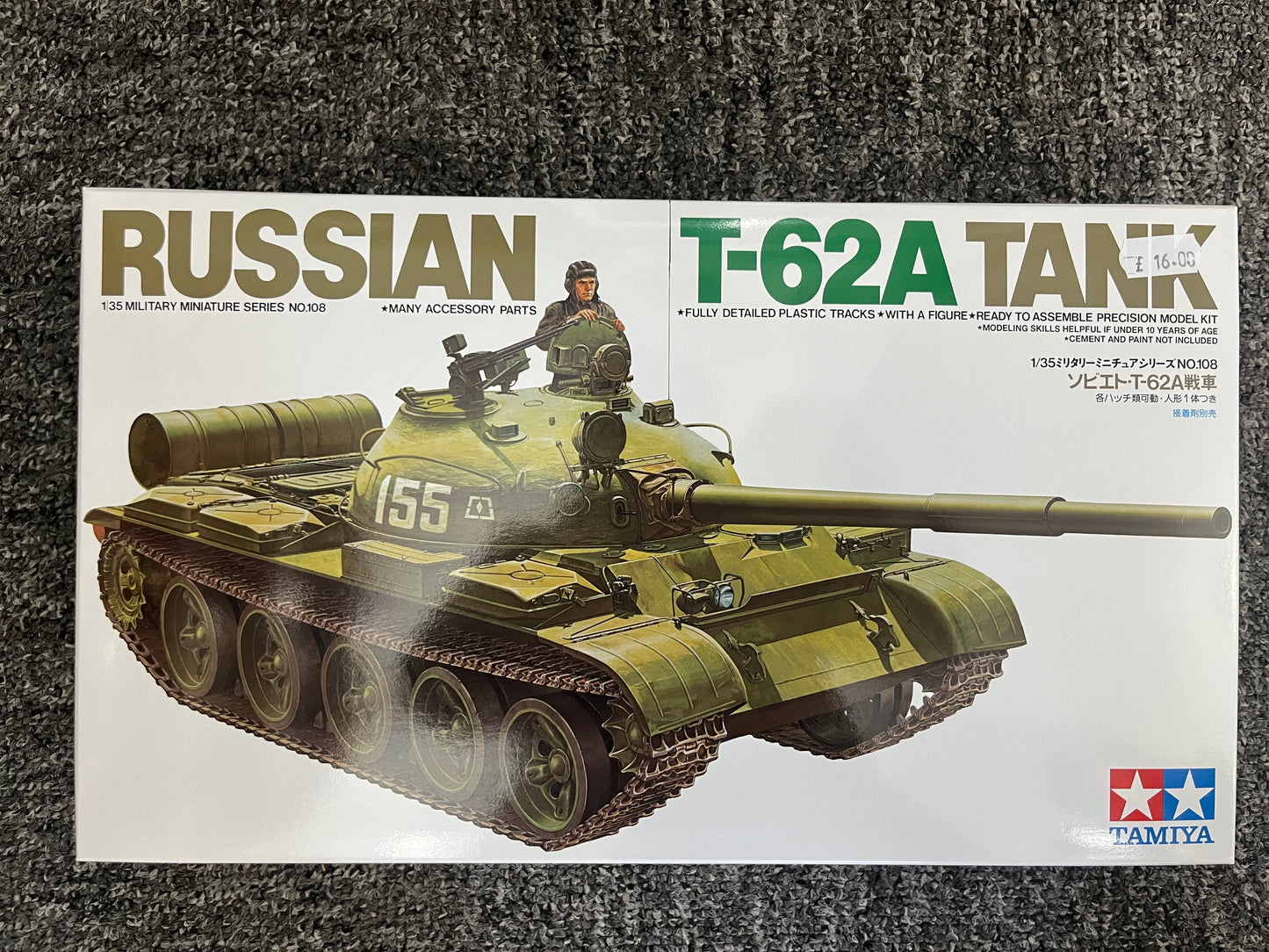 TAMIYA 35108 Russian T-62A Tank 1:35 Military Model Kit