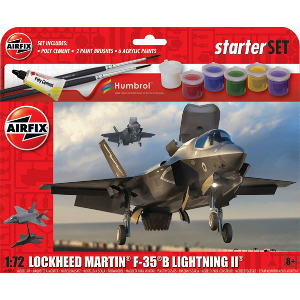 Airfix 1/72 LOCKHEED MARTIN F-35B LIGHTNING II Kit Gift Set Paint & Glue Inc.