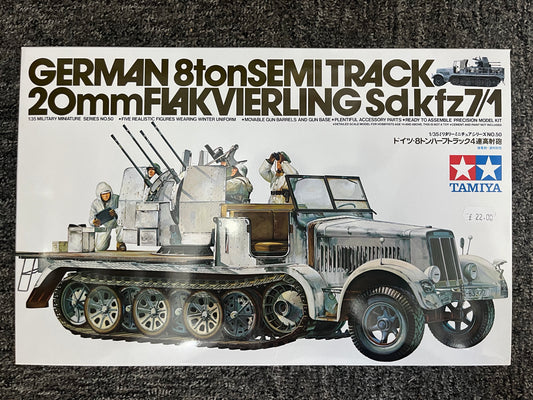 Tamiya 35050 German 8 Ton Half Track SDKFZ 7/1 20mm 1/35 Scale Plastic Kit T48
