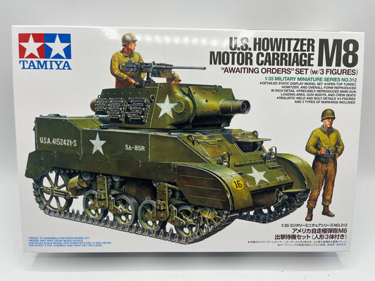Tamiya 35312 US HOWITZER MOTOR CARRIAGE M8 "Awaiting Orders" 1:35 Scale Kit