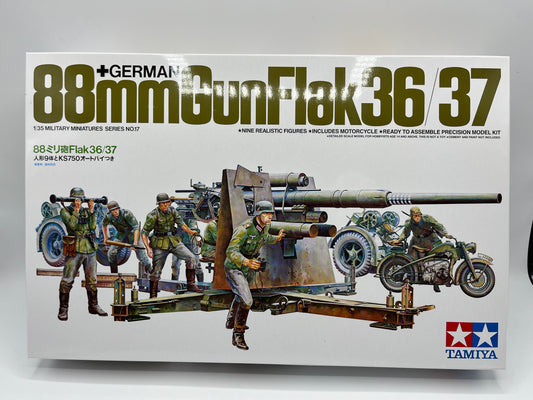 Tamiya 35017 German 88mm 36/37 Flak Gun & Crew  1:35 Scale Plastic Kit