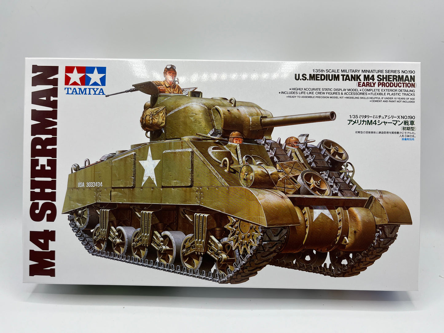 Tamiya 35190 US M4 Sherman Early Production Tank 1/35 Scale